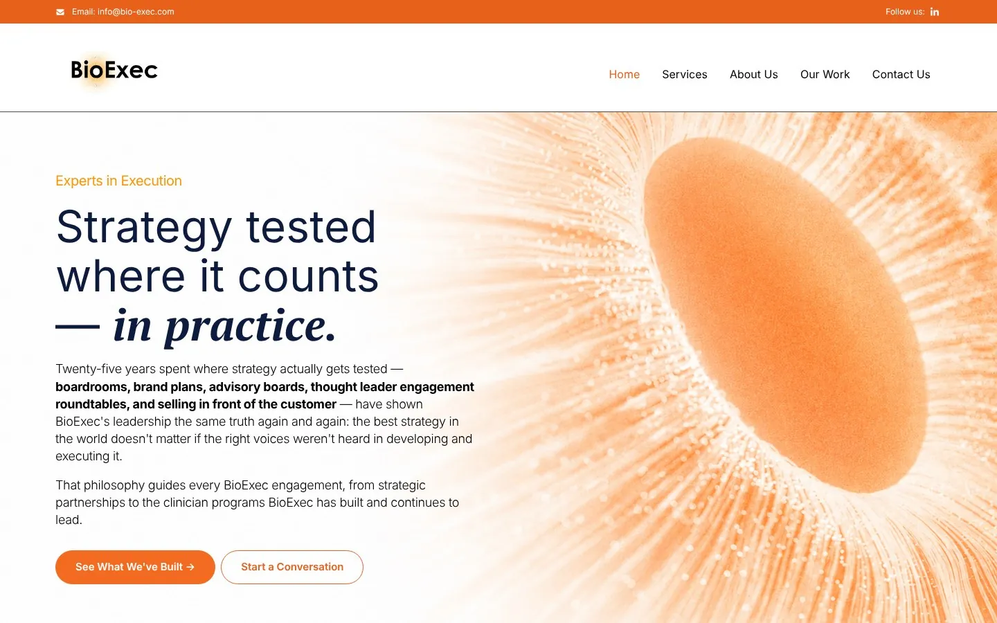 bio-exec.com website homepage